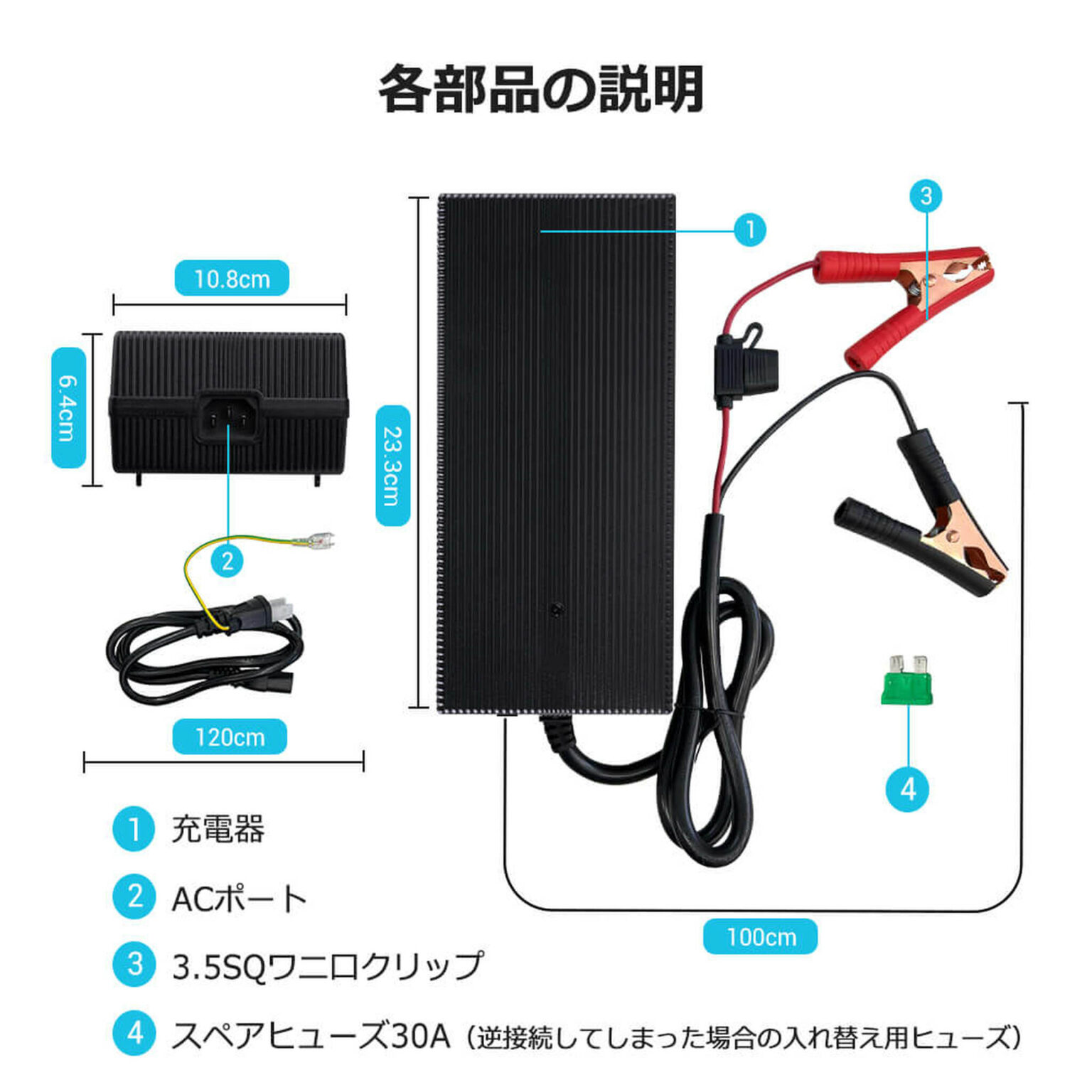 Renogy リン酸鉄リチウムイオンバッテリー 充電器 12V 20A リン酸鉄リチウムイオンバッテリー専用充電器12V 20A | Renogy JP