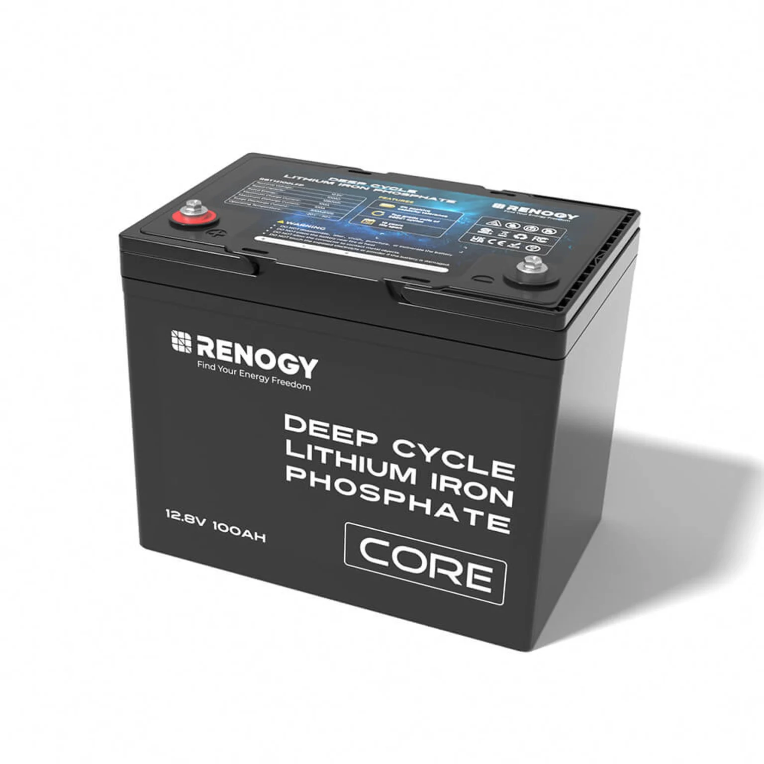 RENOGY CORE シリーズ 12.8V 100AH リン酸鉄リチウムイオンバッテリー ...