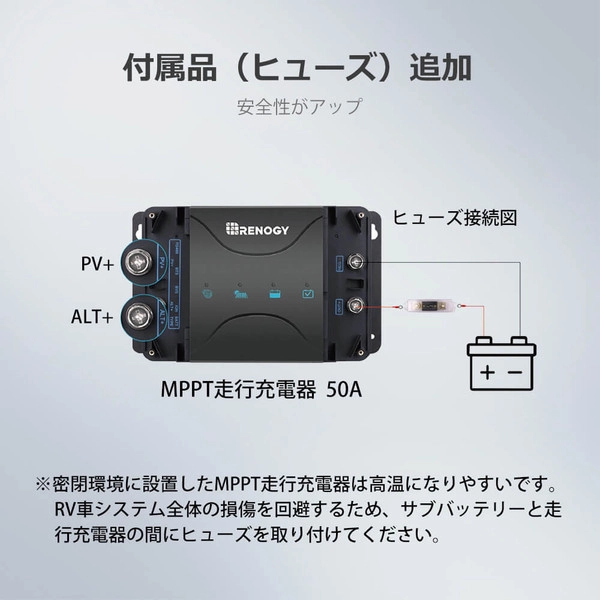 RENOGY DCC 走行充電器 12V 50A MPPTチャージコントローラー内蔵