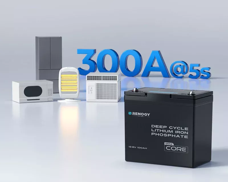 電子レンジも動かせる最大300Aのピーク放電電流