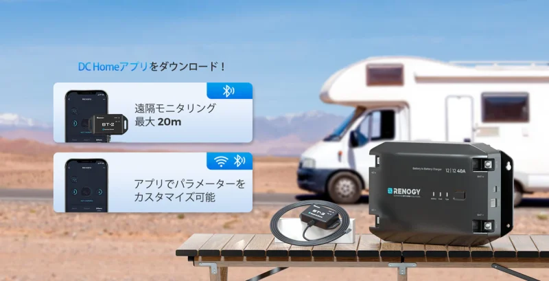 BT-2モジュールと組み合わせて使用することで、充電パラメーターの遠隔監視と制御が簡単に行えます。