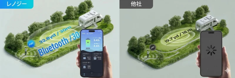 Bluetooth経由でスマートフォンからモニタリングする様子